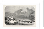 Sweden. Trotting Race on a Lake in Sweden, Engraving 1855 by Anonymous