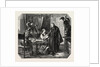 School Sardinia. The News of the Death of King Charles Albert, Engraving 1855 by Anonymous