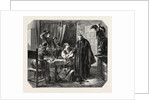 School Sardinia. The News of the Death of King Charles Albert, Engraving 1855 by Anonymous