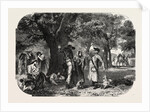 School Baden and Nassau. Gypsies, Engraving 1855 by Anonymous