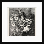 Girl Amongst Flowers by Anonymous