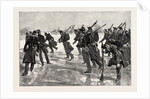 Dutch Soldiers Drilling on the Ice on the Amstel, Holland, the Netherlands by Anonymous