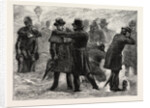 Blizzard in New York, a Policeman Rubbing Snow on the Frozen Ears of a Passer by During the Storm, United States by Anonymous