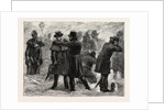 Blizzard in New York, a Policeman Rubbing Snow on the Frozen Ears of a Passer by During the Storm, United States by Anonymous