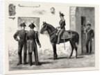 The Queen at Florence, Italy, Guard of Royal Carabineers at the Gate of the Villa Palmier, Her Majesty's Residence by Anonymous