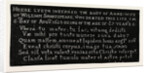 Inscription on the Gravestone of Shakespeare's Wife, Holy Trinity Church, Stratford-on-Avon by Anonymous