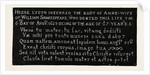 Inscription on the Gravestone of Shakespeare's Wife, Holy Trinity Church, Stratford-on-Avon by Anonymous