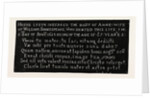 Inscription on the Gravestone of Shakespeare's Wife, Holy Trinity Church, Stratford-on-Avon by Anonymous