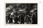 Colliery Explosion at Llanerch, Monmouthshire, the Midnight Shift Waiting to Descend the Shaft to Recover Bodies by Anonymous