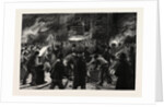 Colliery Explosion at Llanerch, Monmouthshire, the Midnight Shift Waiting to Descend the Shaft to Recover Bodies by Anonymous