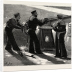 Night Quarters on Board a Man of War, Working the Quick Firing Gun by Anonymous