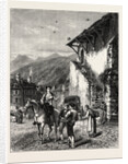 Market Place at Laruns, the Pyrenees, France by Anonymous
