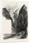 On the Stelvio Pass, the Alps, Italy,19th Century Engraving by Anonymous