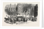 Fire in the Clock Tower of the New Houses of Parliament, London by Anonymous