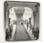 Her Majesty Descending the Grand Staircase at Buckingham Palace, London by Anonymous