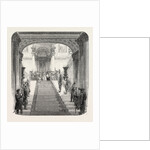 Her Majesty Descending the Grand Staircase at Buckingham Palace, London by Anonymous