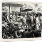 The Ashantee War, Reading the Queen's Letter at the Palaver of Kings at Accra, Ghana: Attah, King of Akim, and the Gordon Setter by Anonymous