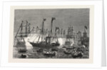 The Naval Review at Spithead: The Shah in the Royal Yacht Victoria and Albert Inspecting the Fleet by Anonymous