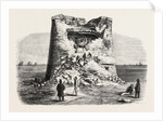 Destruction of the Martello Tower, Eastbourne, Sussex, by Sir W. Armstrong's Guns, at a Distance of 1032 Yards by Anonymous