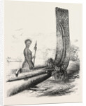 Maori Chief, and Carved Stern of a New Zealand Canoe by Anonymous