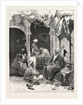 A Barber's Shop at Cairo: Discussing the Situation, Egypt by Anonymous