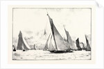 The First Race of the Royal Thames Yacht Club: The Iverna, Meteor and Maid Marian Running Home by Anonymous