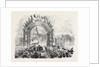 The Queen's Visit to Paris: The Arrival of Her Majesty at the Railway Station, Boulogne. by Anonymous