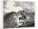 View of Great Crater, Vulcano, from the Sea, with Residence and Works by Anonymous