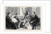 The Approaching Trial of Arabi, the Finding of the Important Papers: An Interview Between Mr. Broadley and Arabi's Son; Mr. A.M. Broadley (First from Left); Mr. Evans (Interpreter) (Fourth from Left); the Hon. Mark Napier (Fifth from Left) by Anonymous