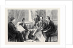 The Approaching Trial of Arabi, the Finding of the Important Papers: An Interview Between Mr. Broadley and Arabi's Son; Mr. A.M. Broadley (First from Left); Mr. Evans (Interpreter) (Fourth from Left); the Hon. Mark Napier (Fifth from Left) by Anonymous