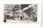 The Disastrous Explosion at Victoria Station London: Exterior View Showing the Damage to the Station of the Brighton Line (Left Image) the Wrecked Cloak Room Seen from the Booking-Office (Right Image) by Anonymous
