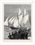 The Sappho Rounding the Vectis, and Setting Her Balloon-Canvas, 1870 by Anonymous
