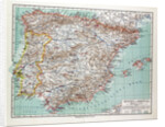 Map of Spain and Portugal 1899 by Anonymous