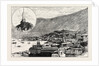 The Civil War in Chile: Monument to Arturo Pratt (Top Left Corner) Pisagua Coast of Chile Recently Bombarded by the Insurgent Fleet 1891 by Anonymous