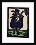 Illustration of English Tales Folk Tales and Ballads. A Man Dressed in Blue Playing a Guitar by Anonymous