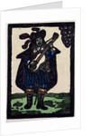 Illustration of English Tales Folk Tales and Ballads. A Man Dressed in Blue Playing a Guitar by Anonymous