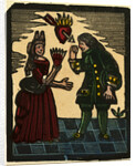 Illustration of English Tales Folk Tales and Ballads. A Woman and a Man with above Them a Burning Heart Pierced by an Arrow by Anonymous