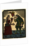 Illustration of English Tales Folk Tales and Ballads. A Woman and a Man with above Them a Burning Heart Pierced by an Arrow by Anonymous