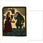 Illustration of English Tales Folk Tales and Ballads. A Woman and a Man with above Them a Burning Heart Pierced by an Arrow by Anonymous