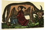 Illustration of English Tales Folk Tales and Ballads. A Person Milking a Cow by Anonymous