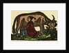 Illustration of English Tales Folk Tales and Ballads. A Person Milking a Cow by Anonymous