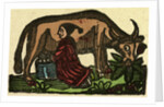 Illustration of English Tales Folk Tales and Ballads. A Person Milking a Cow by Anonymous