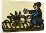 Illustration of English Tales Folk Tales and Ballads. A Man Warming His Hands at a Fire by Anonymous
