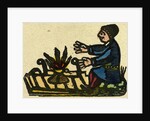 Illustration of English Tales Folk Tales and Ballads. A Man Warming His Hands at a Fire by Anonymous
