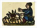 Illustration of English Tales Folk Tales and Ballads. A Man Warming His Hands at a Fire by Anonymous