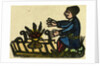 Illustration of English Tales Folk Tales and Ballads. A Man Warming His Hands at a Fire by Anonymous