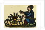 Illustration of English Tales Folk Tales and Ballads. A Man Warming His Hands at a Fire by Anonymous