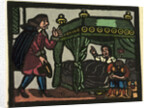 Illustration of English Tales Folk Tales and Ballads. A Man in Tears Being Addressed by a Woman from a Canopied Bed by Anonymous