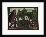 Illustration of English Tales Folk Tales and Ballads. A Man in Tears Being Addressed by a Woman from a Canopied Bed by Anonymous