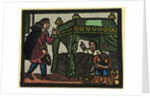 Illustration of English Tales Folk Tales and Ballads. A Man in Tears Being Addressed by a Woman from a Canopied Bed by Anonymous
